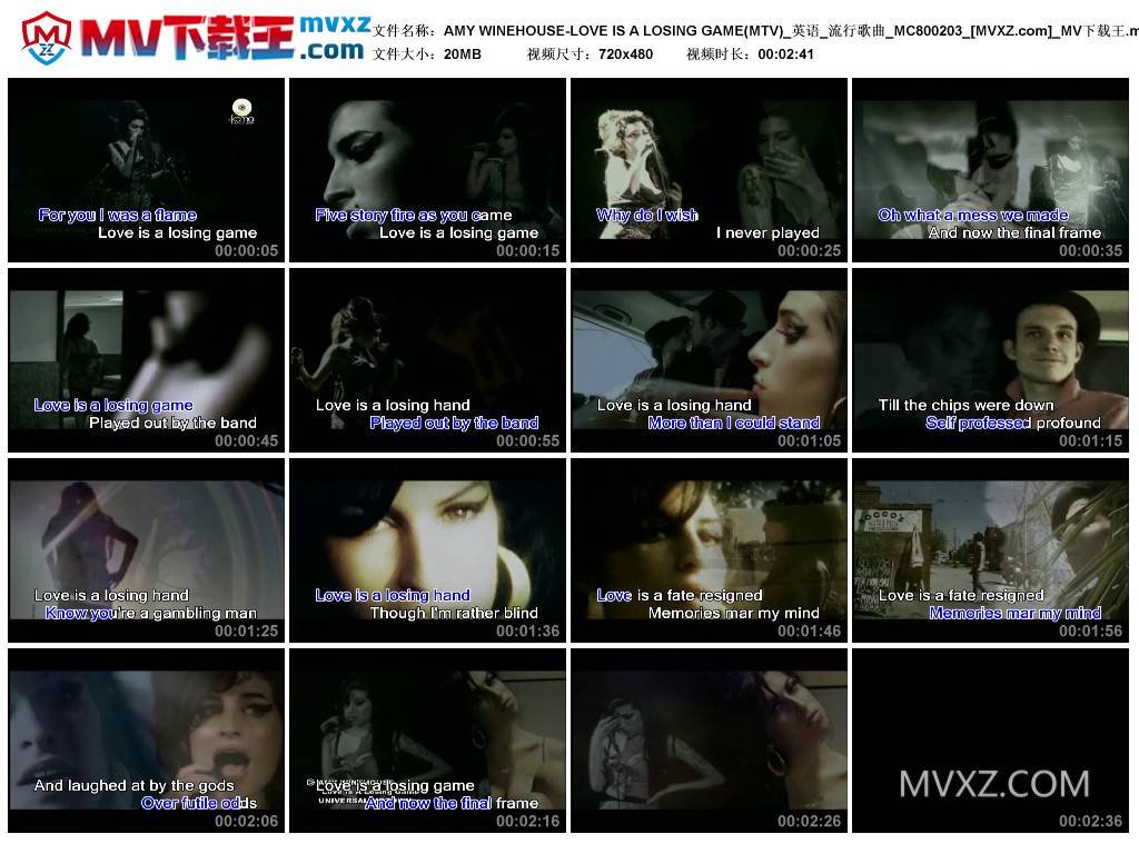 AMY WINEHOUSE-LOVE IS A LOSING GAME(MTV)_英语_流行歌曲_MC800203
